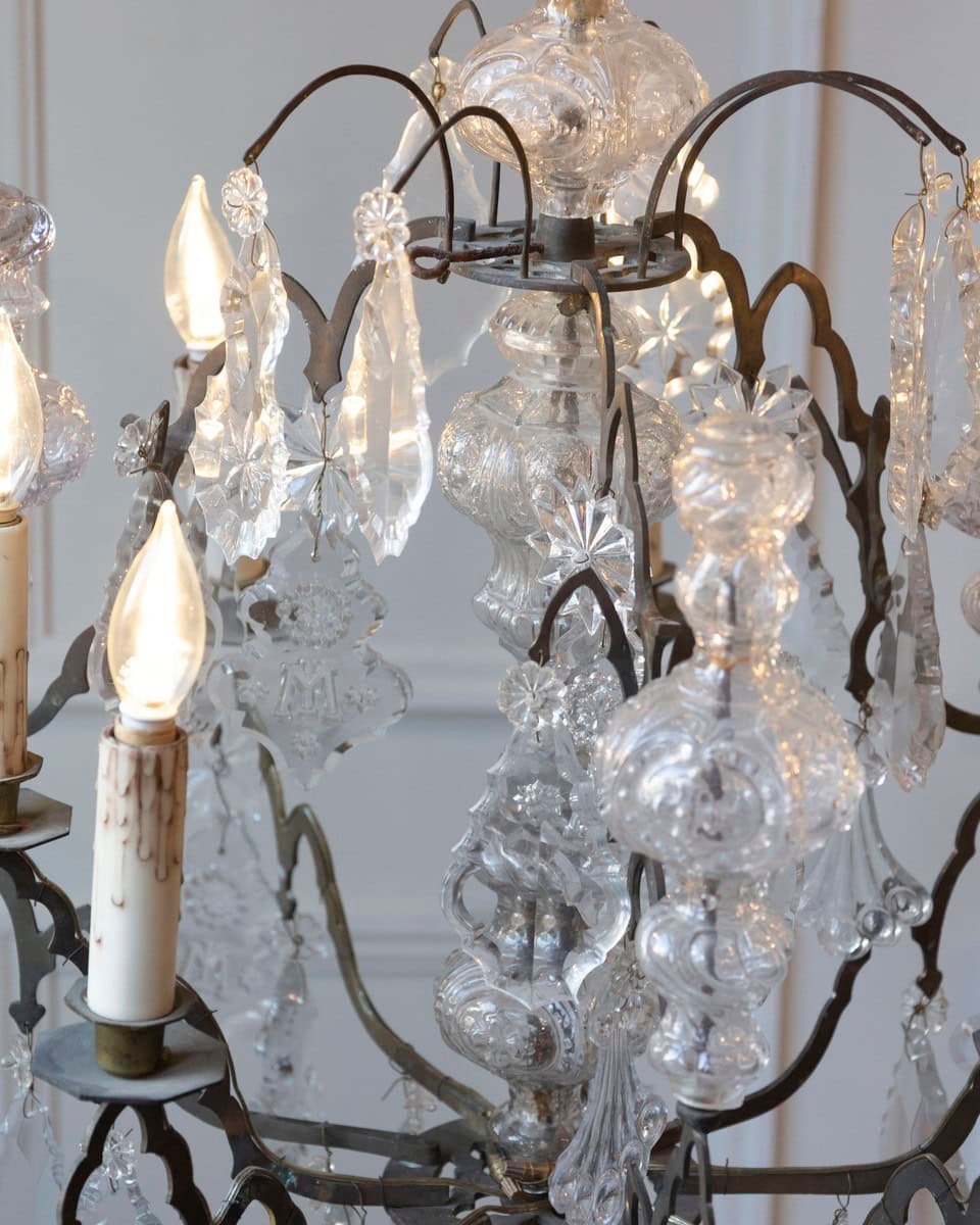 40% OFF. French Baroque Revival Six-Light Crystal Chandelier from a Church, circa 1860 - JAA