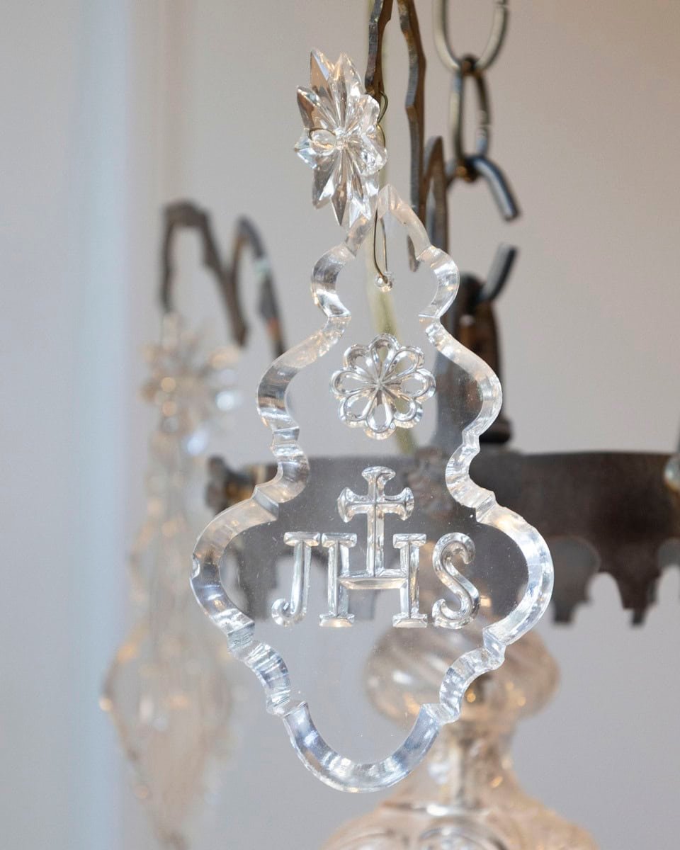 40% OFF. French Baroque Revival Six-Light Crystal Chandelier from a Church, circa 1860 - JAA
