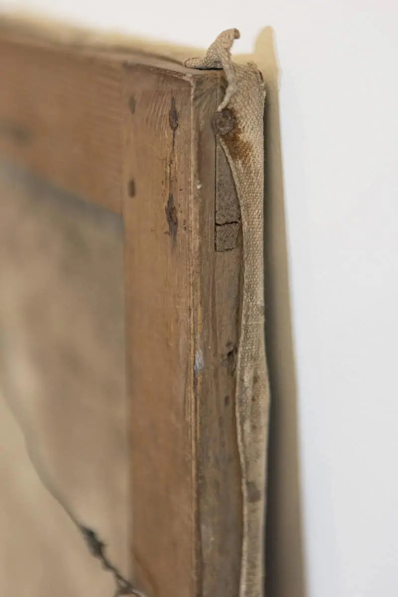 French 1890s Oil Provençal Painting of a Social Gathering in Shades of Blue - JAA