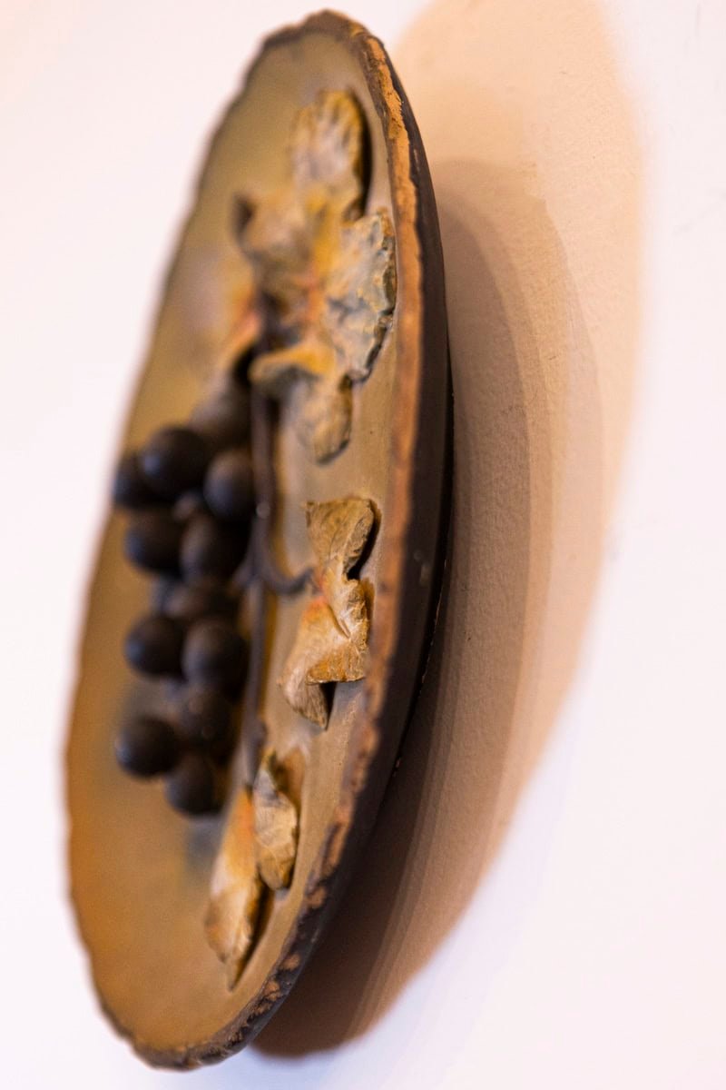 Australian Terracotta Grape and Leaves Plate c.1890. - JAA