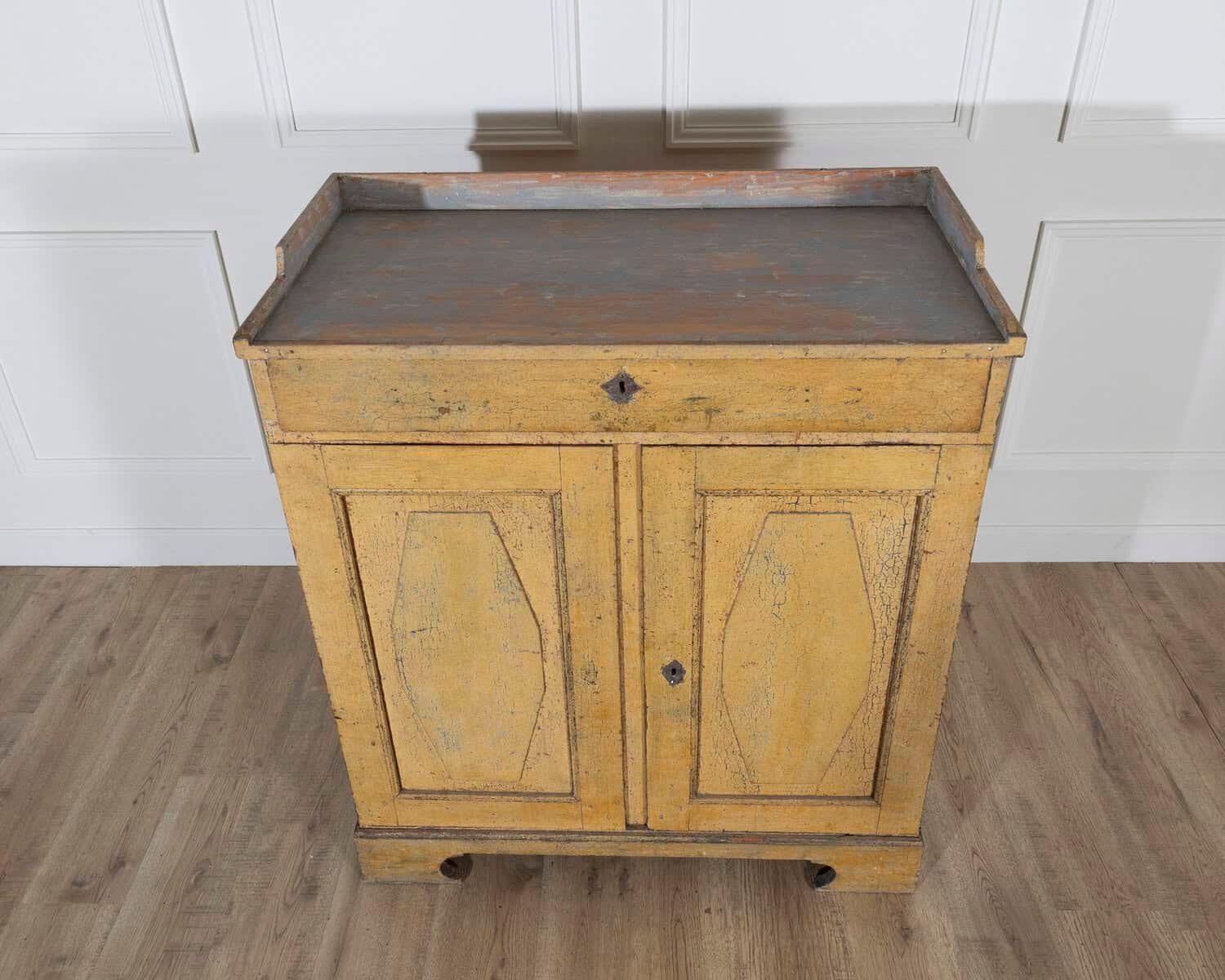 Swedish Gustavian Period Buffet in Original Yellow Paint, Late 18th Century - JAA