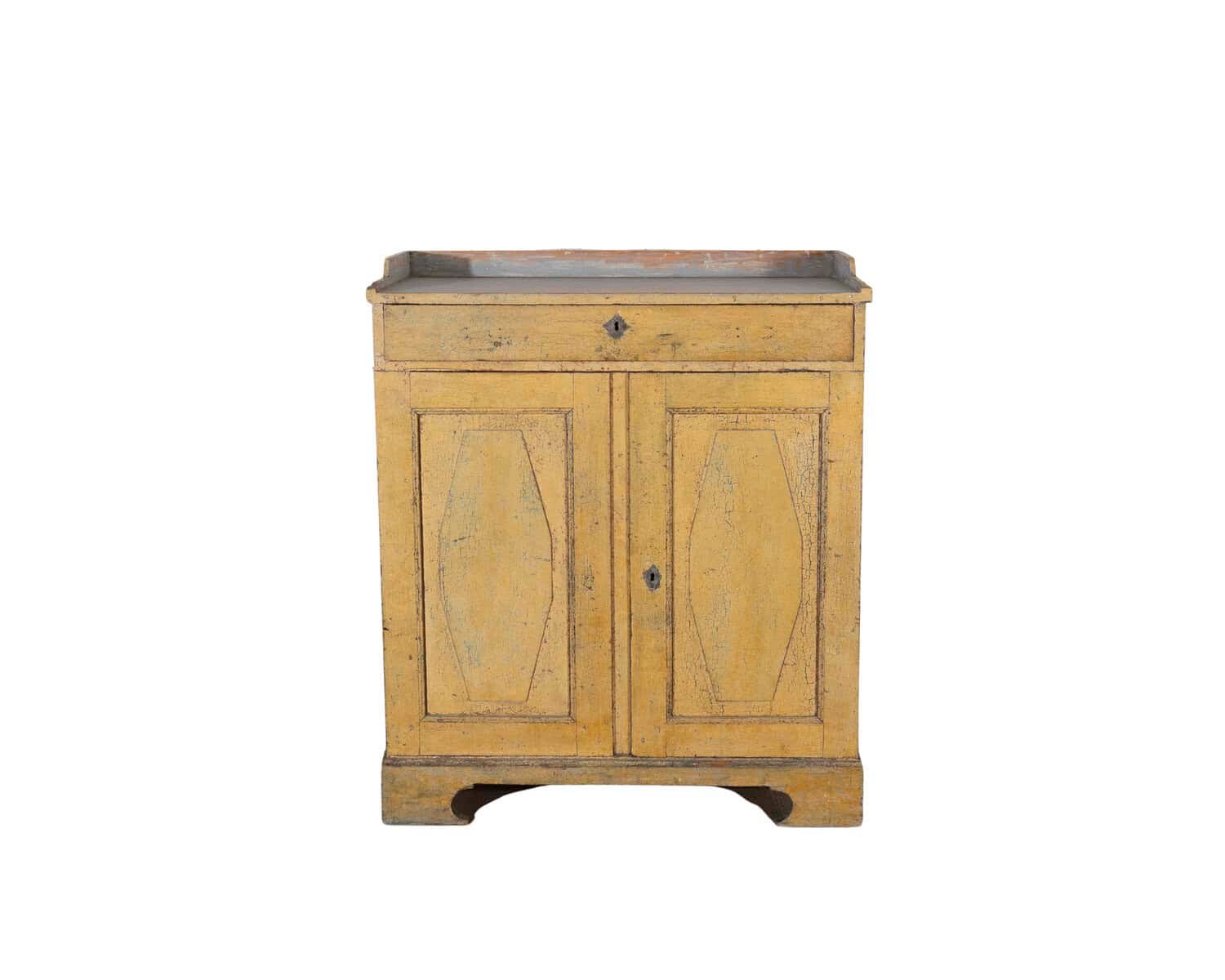 Swedish Gustavian Period Buffet in Original Yellow Paint, Late 18th Century