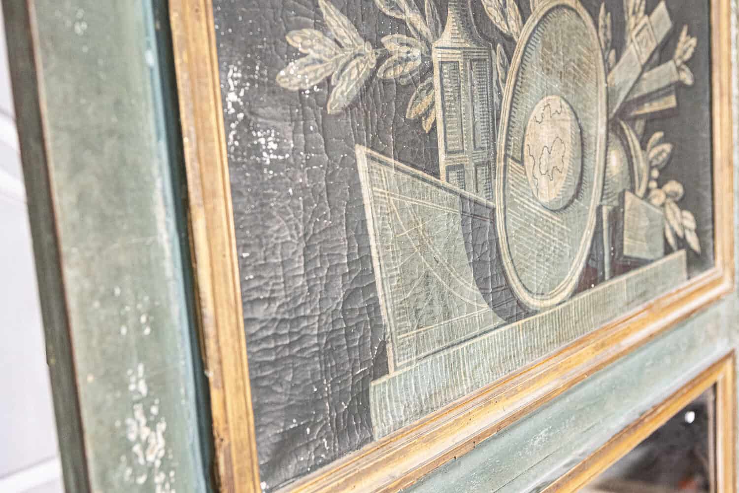 French Louis XVI Style 19th Century Trumeau with Painted Allegory of Science - JAA