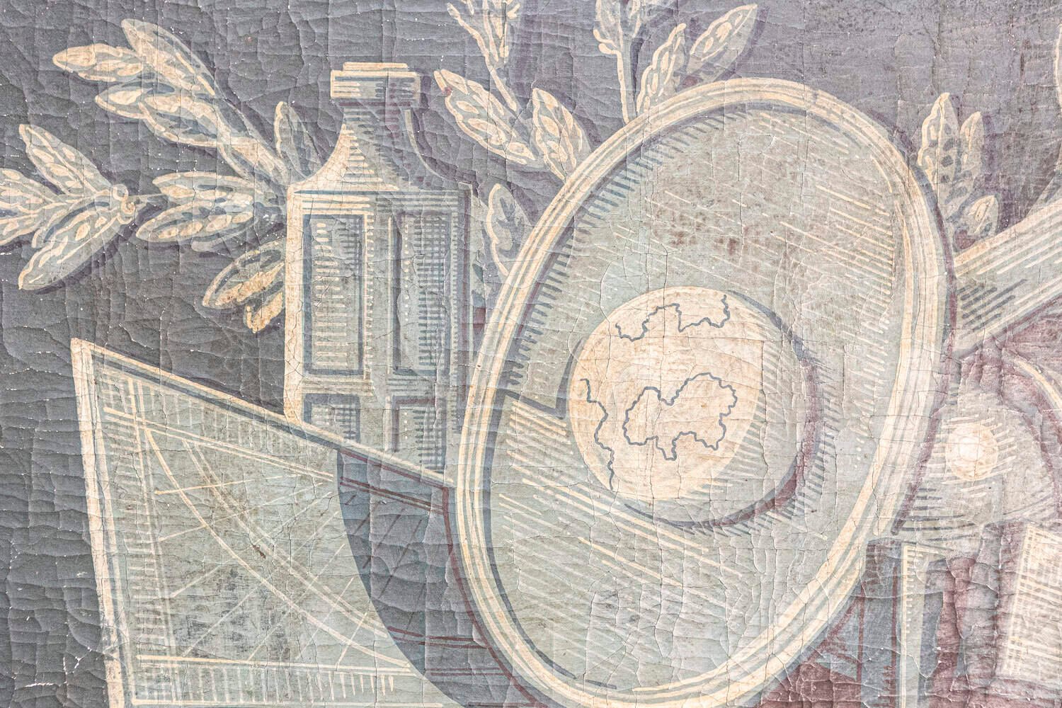 French Louis XVI Style 19th Century Trumeau with Painted Allegory of Science - JAA