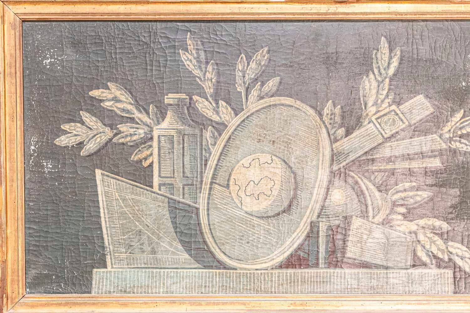 French Louis XVI Style 19th Century Trumeau with Painted Allegory of Science - JAA