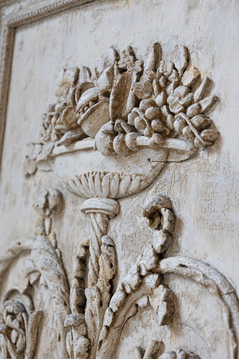 French Louis XVI Period 1790s Painted Wood Trumeau Mirror with Scrollwork Motifs - JAA