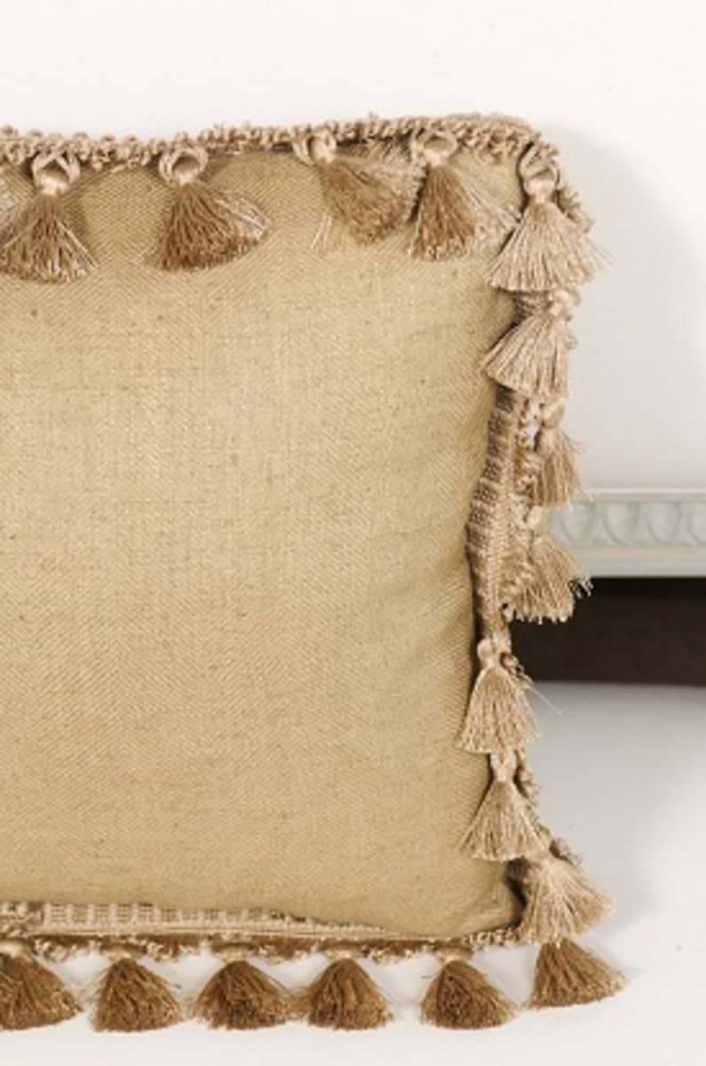 19th Century French Aubusson Tapestry Pillow with Purple Flowers and Tassels - JAA