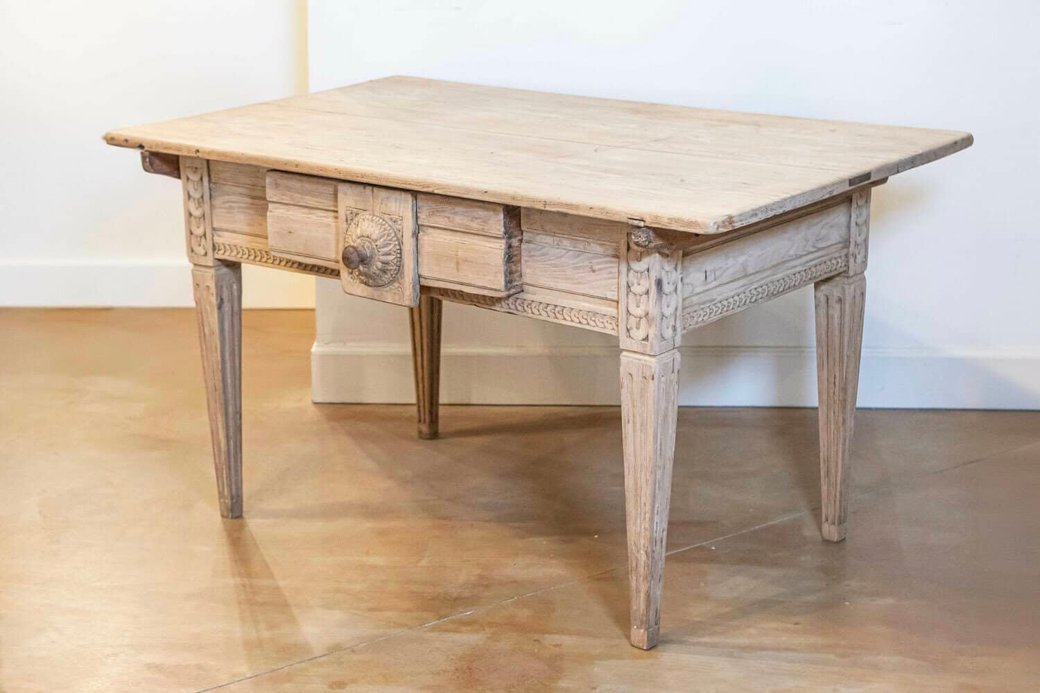 French, 1850s Napoléon III Period Center Table with Carved Motifs and Drawer - JAA