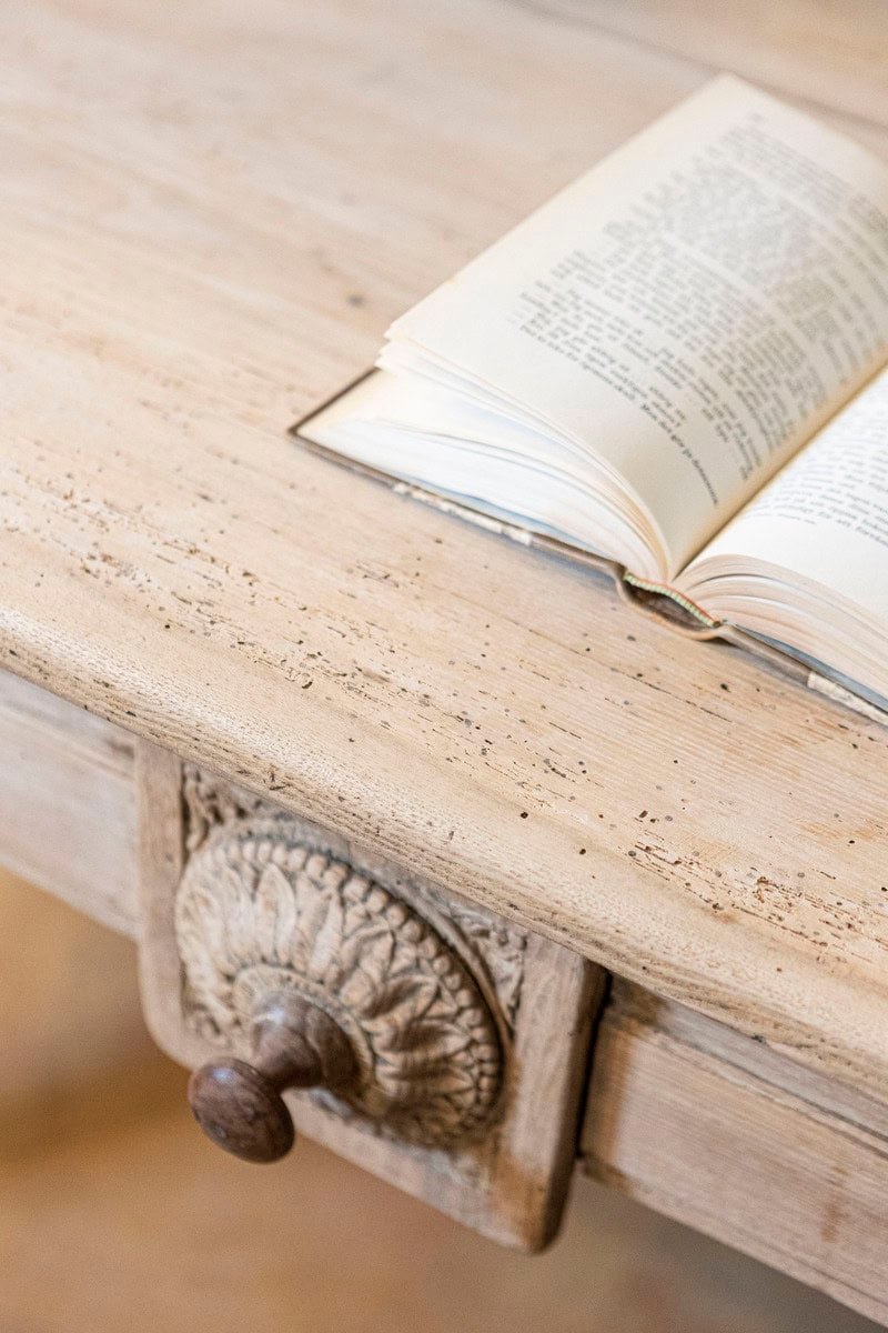 French, 1850s Napoléon III Period Center Table with Carved Motifs and Drawer - JAA