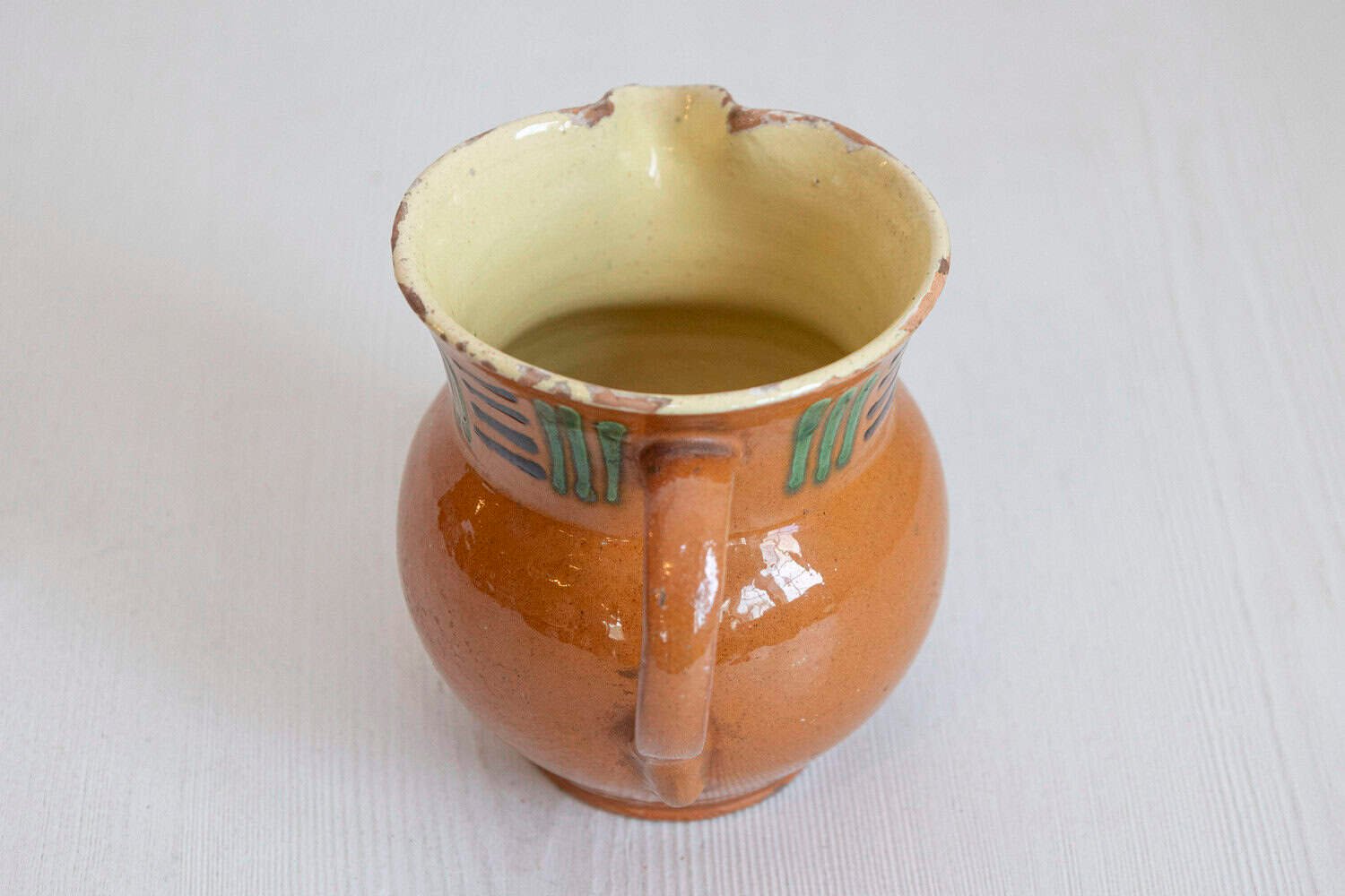 French 19th Century Terracotta Pitcher from Génolhac with Russet Colored Glaze - JAA