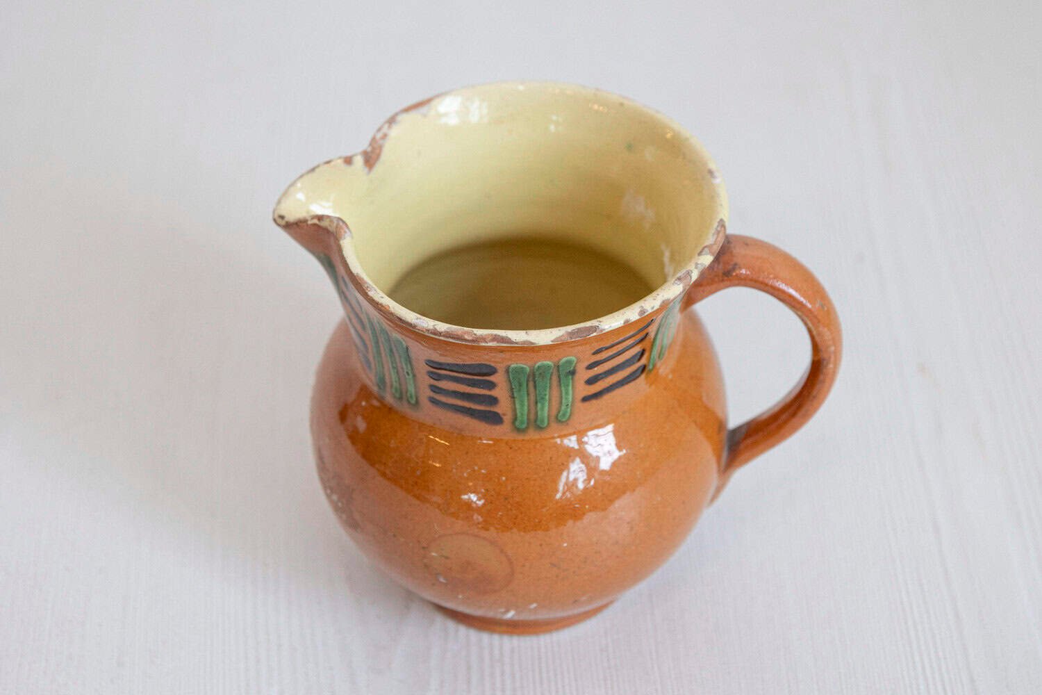 French 19th Century Terracotta Pitcher from Génolhac with Russet Colored Glaze - JAA