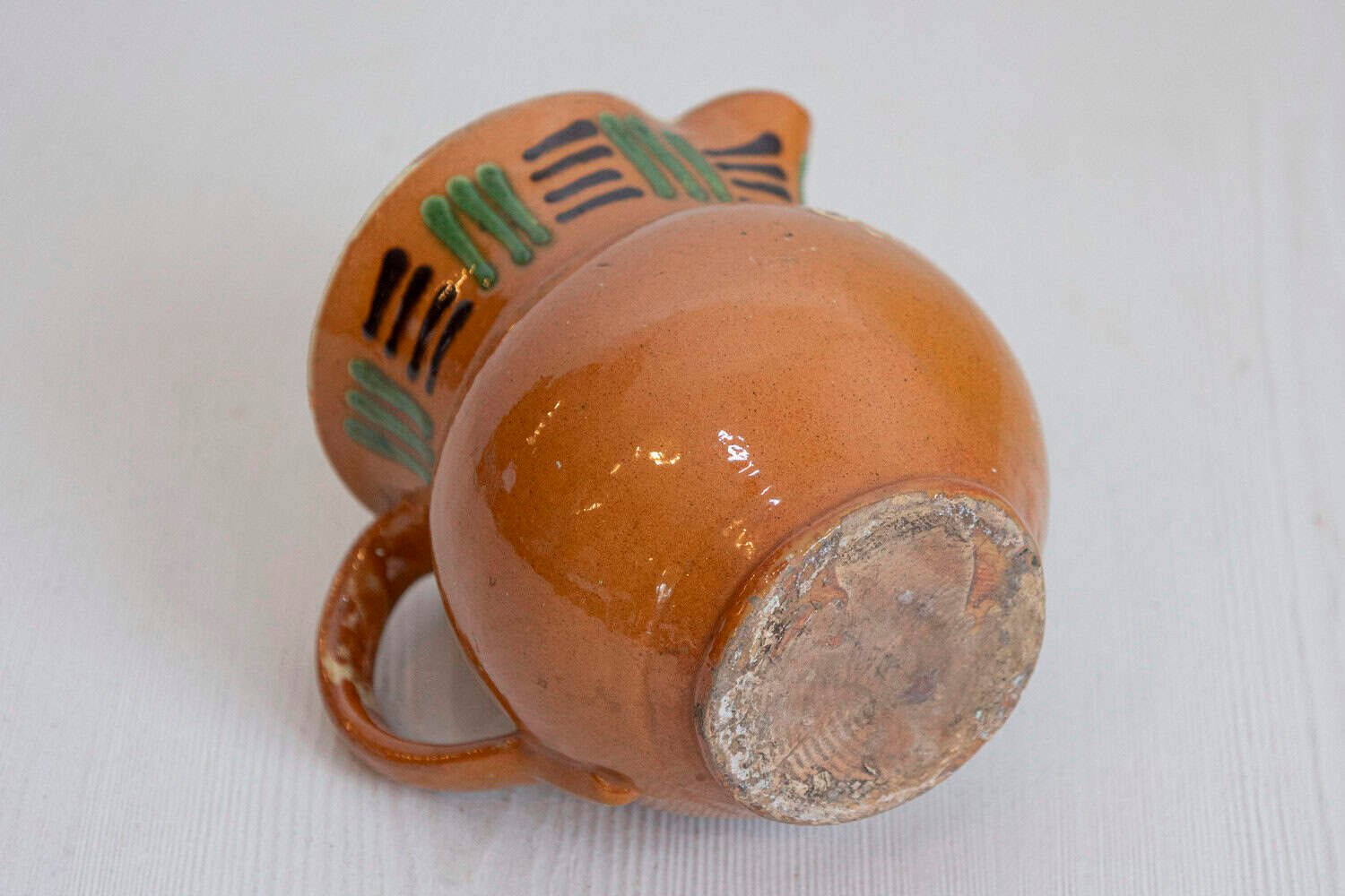 French 19th Century Terracotta Pitcher from Génolhac with Russet Colored Glaze - JAA