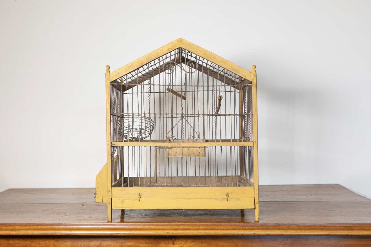 20th Century French Birdcage in Painted Wood and Iron - JAA