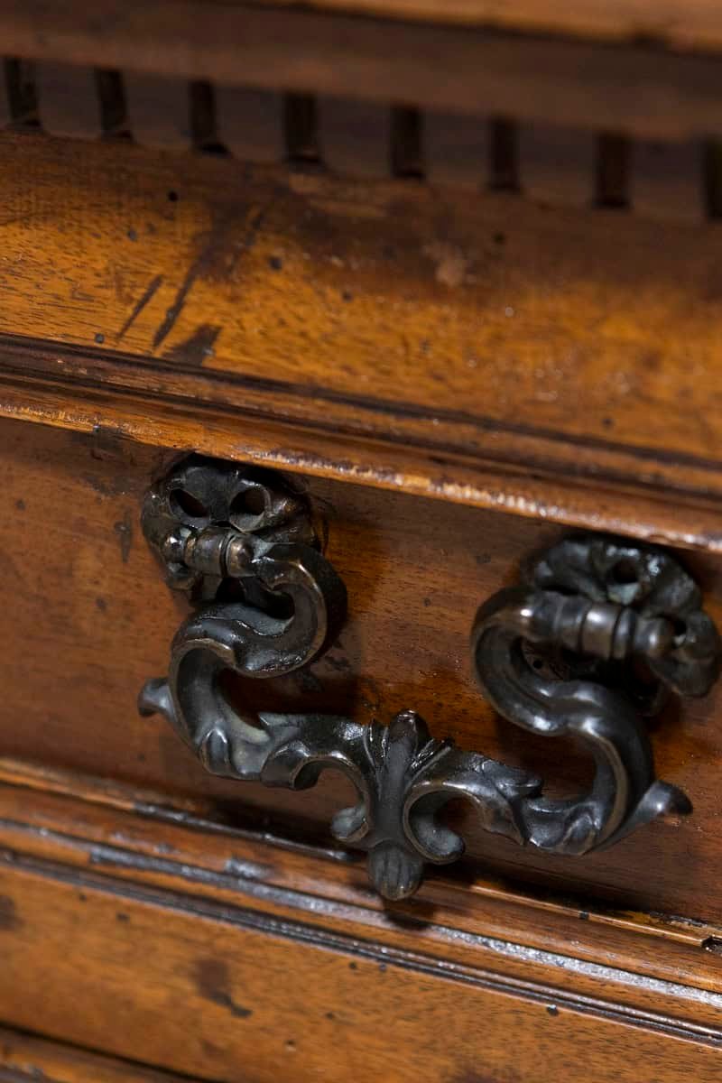 Italian 17th Century Walnut Buffet with Drop Front, Hidden Drawers and Two Doors - JAA