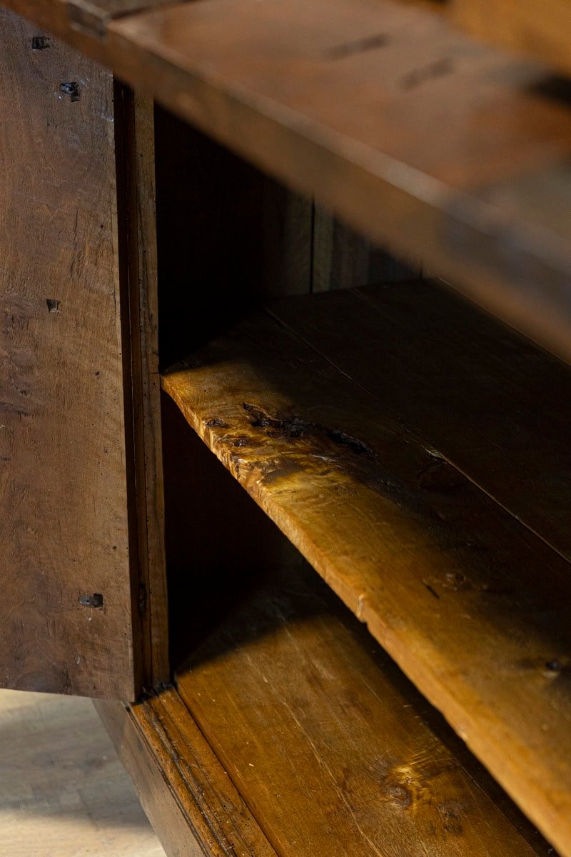 Italian 17th Century Walnut Buffet with Drop Front, Hidden Drawers and Two Doors - JAA