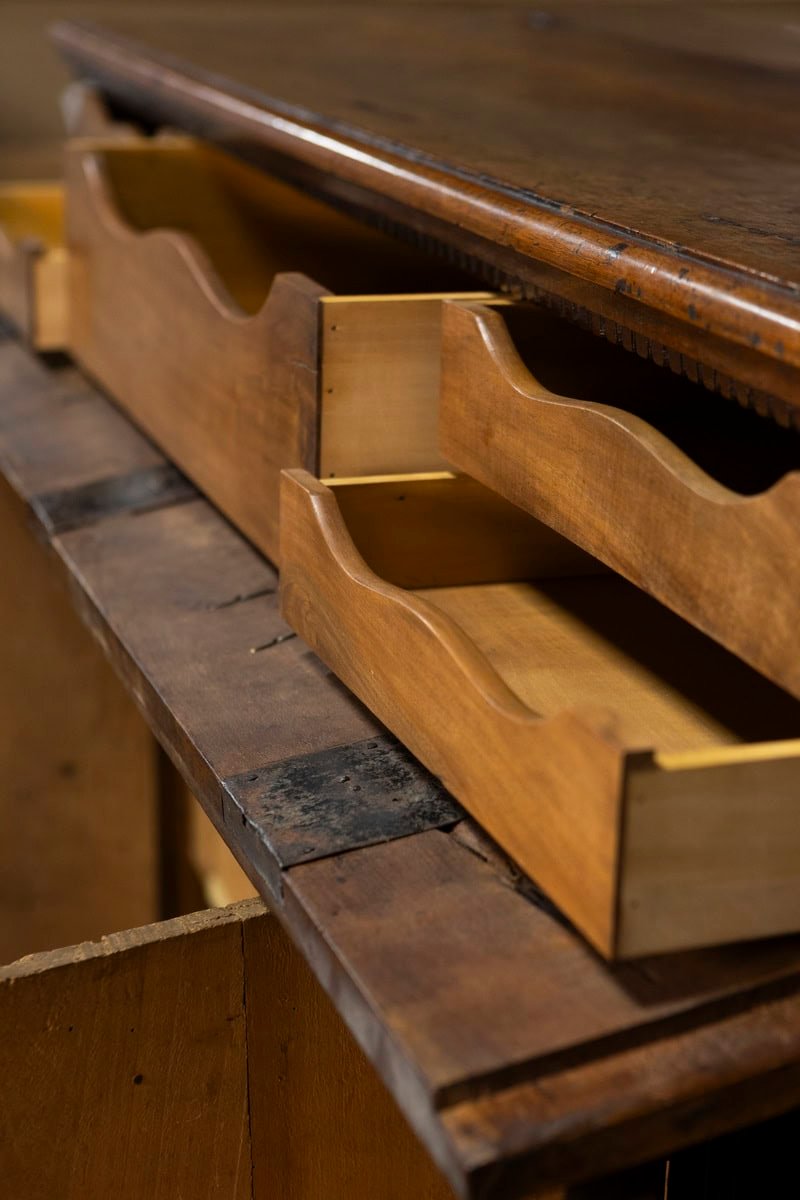 Italian 17th Century Walnut Buffet with Drop Front, Hidden Drawers and Two Doors - JAA