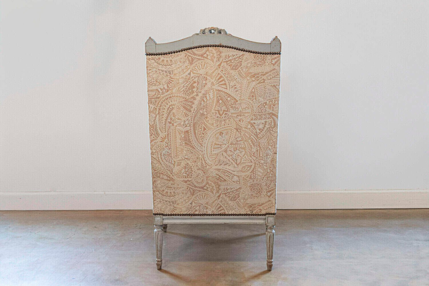 Pair of French Louis XVI Style Painted and Carved Wooden Bergères à Oreilles - JAA