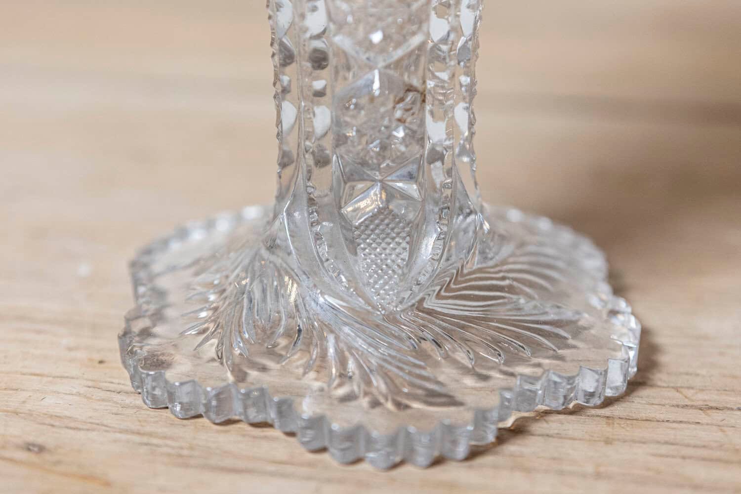 American Brilliant Cut Glass Trumpet Vase, Late 19th–Early 20th Century - JAA