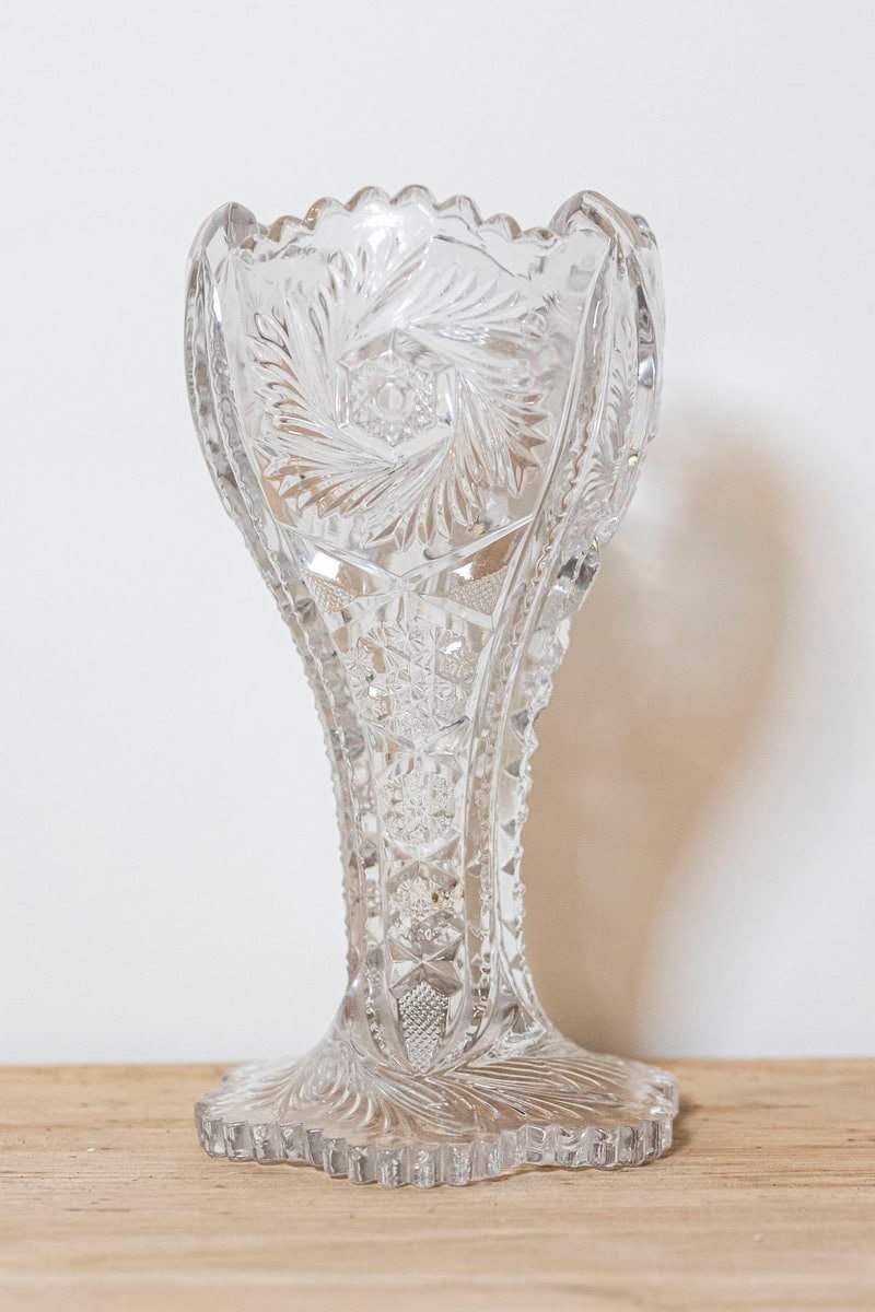 American Brilliant Cut Glass Trumpet Vase, Late 19th–Early 20th Century - JAA