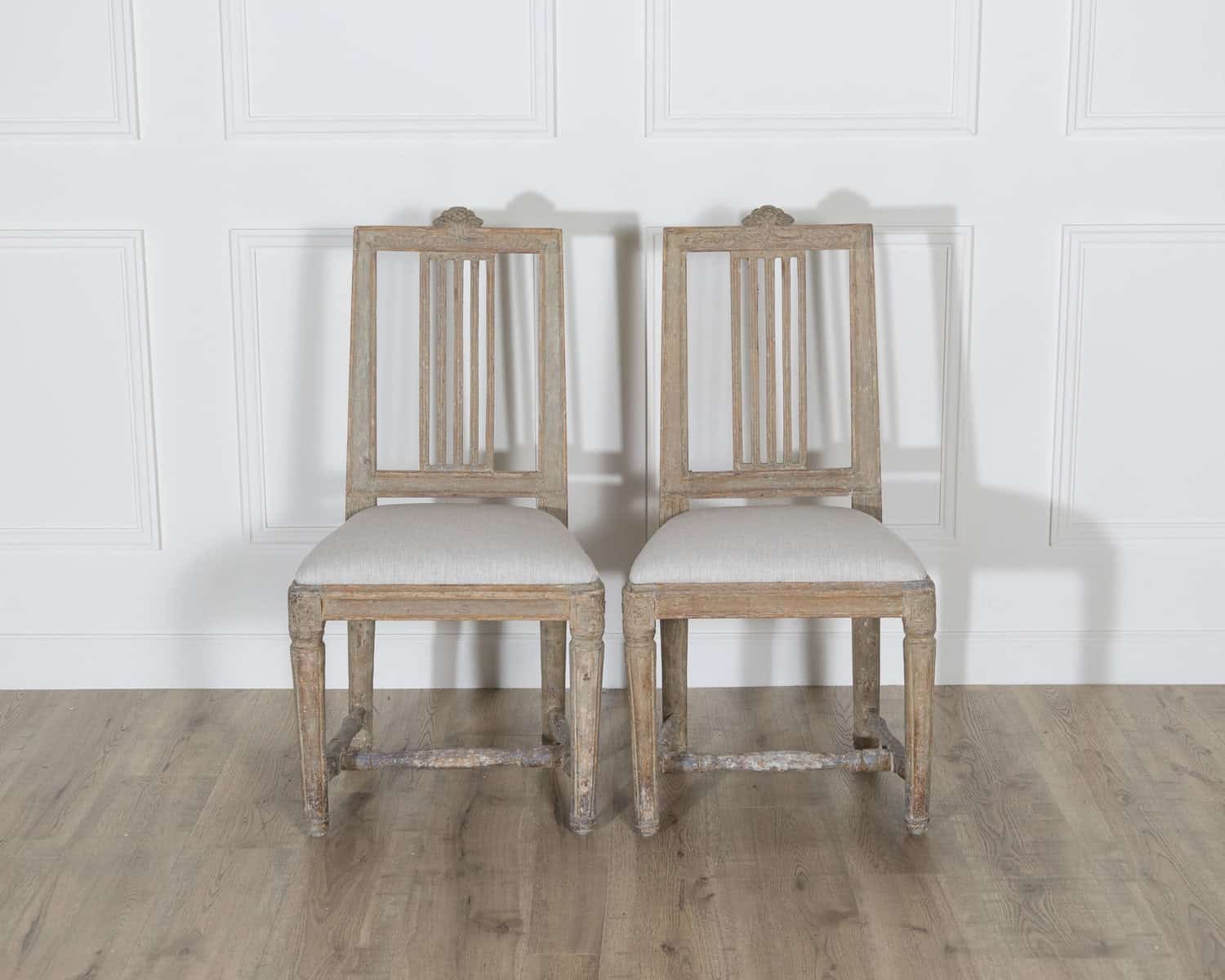 Pair of Period Gustavian Chairs in Original Paint, Sweden, Late 18th Century - JAA