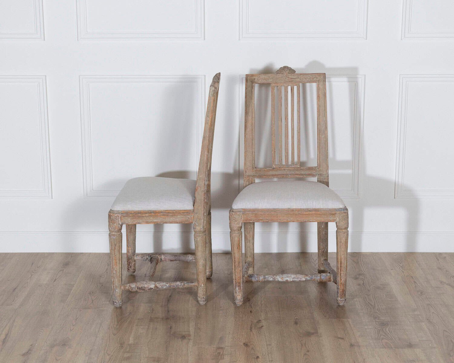 Pair of Period Gustavian Chairs in Original Paint, Sweden, Late 18th Century - JAA