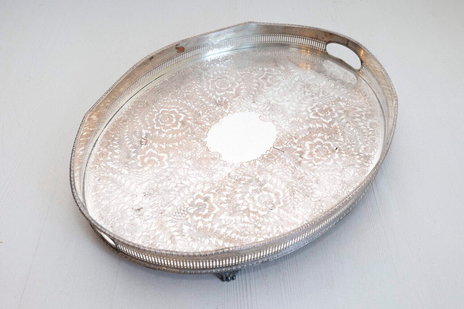 English circa 1900 Silver Plated Tray - JAA