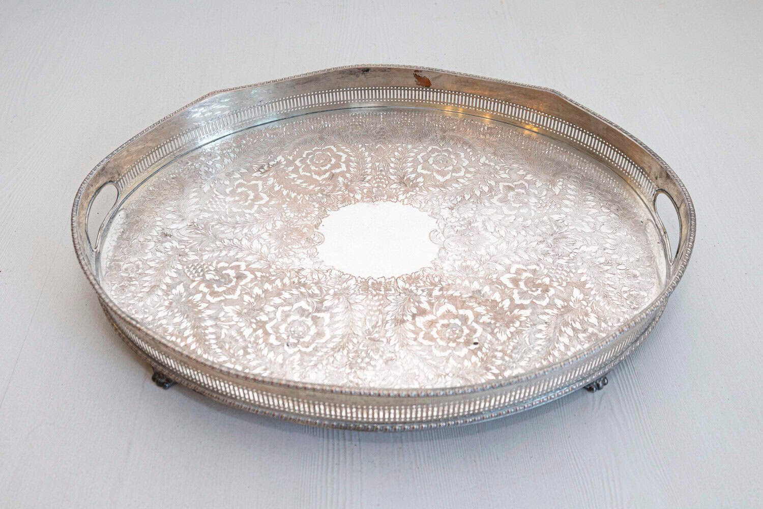 English circa 1900 Silver Plated Tray - JAA