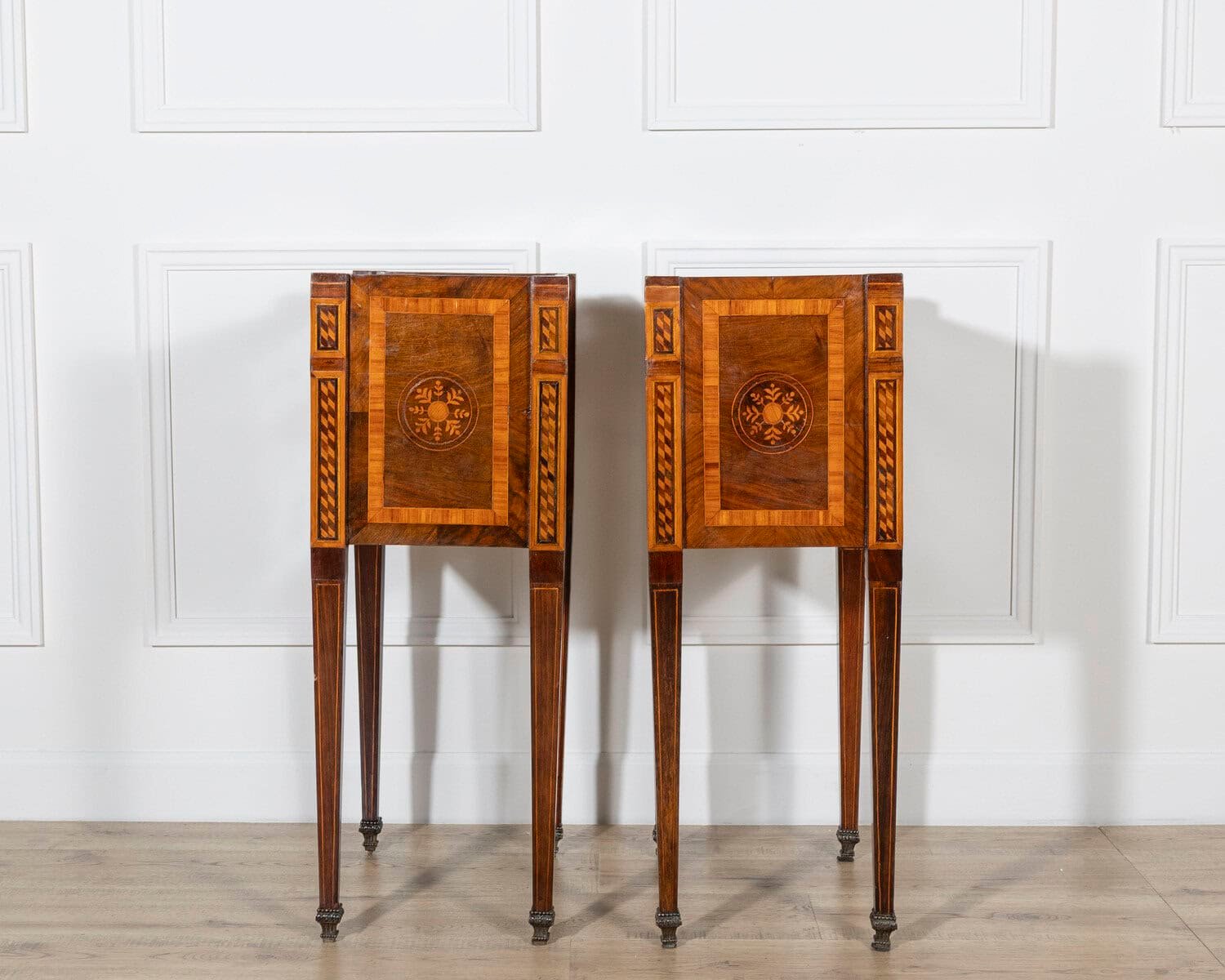 Second Half Of The 18th Century Inlayed And Veneered Neoclassic Bedside Tables - JAA