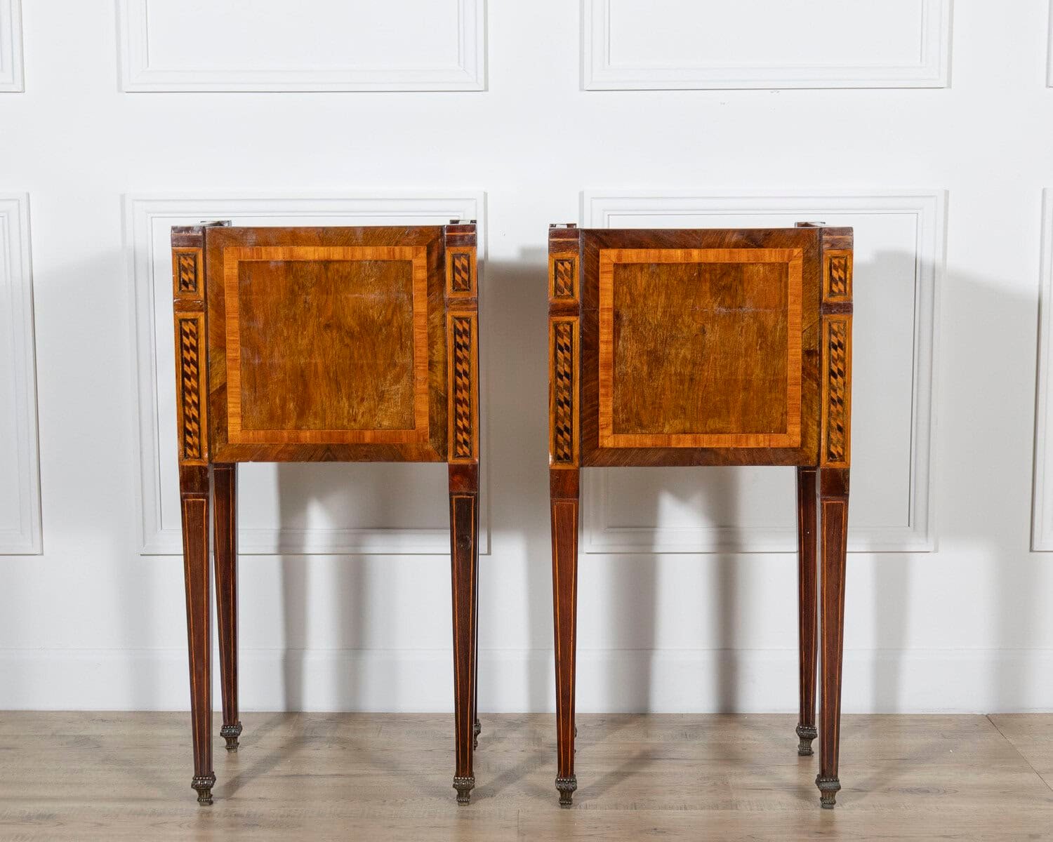 Second Half Of The 18th Century Inlayed And Veneered Neoclassic Bedside Tables - JAA