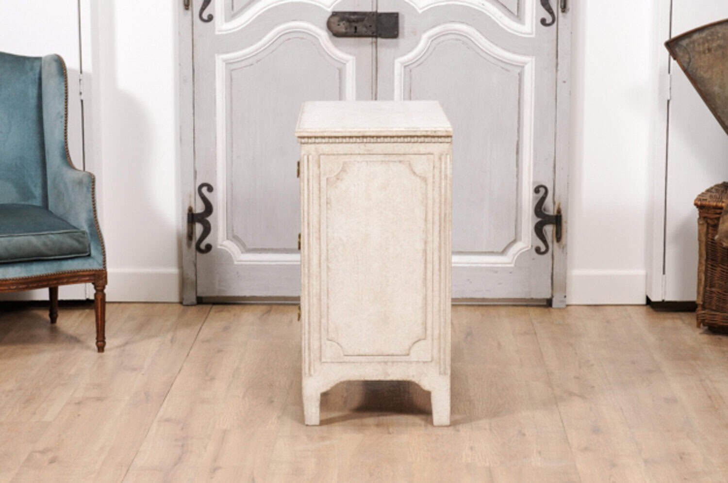 19th Century Scandinavian Three-Drawer Chest with Carved Motifs - JAA