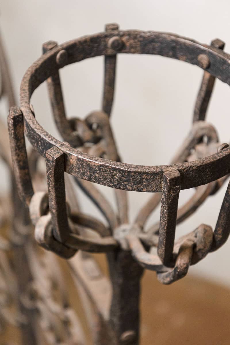 French Wrought Iron Freestanding Firescreen with Warming Holders, circa 1880 - JAA