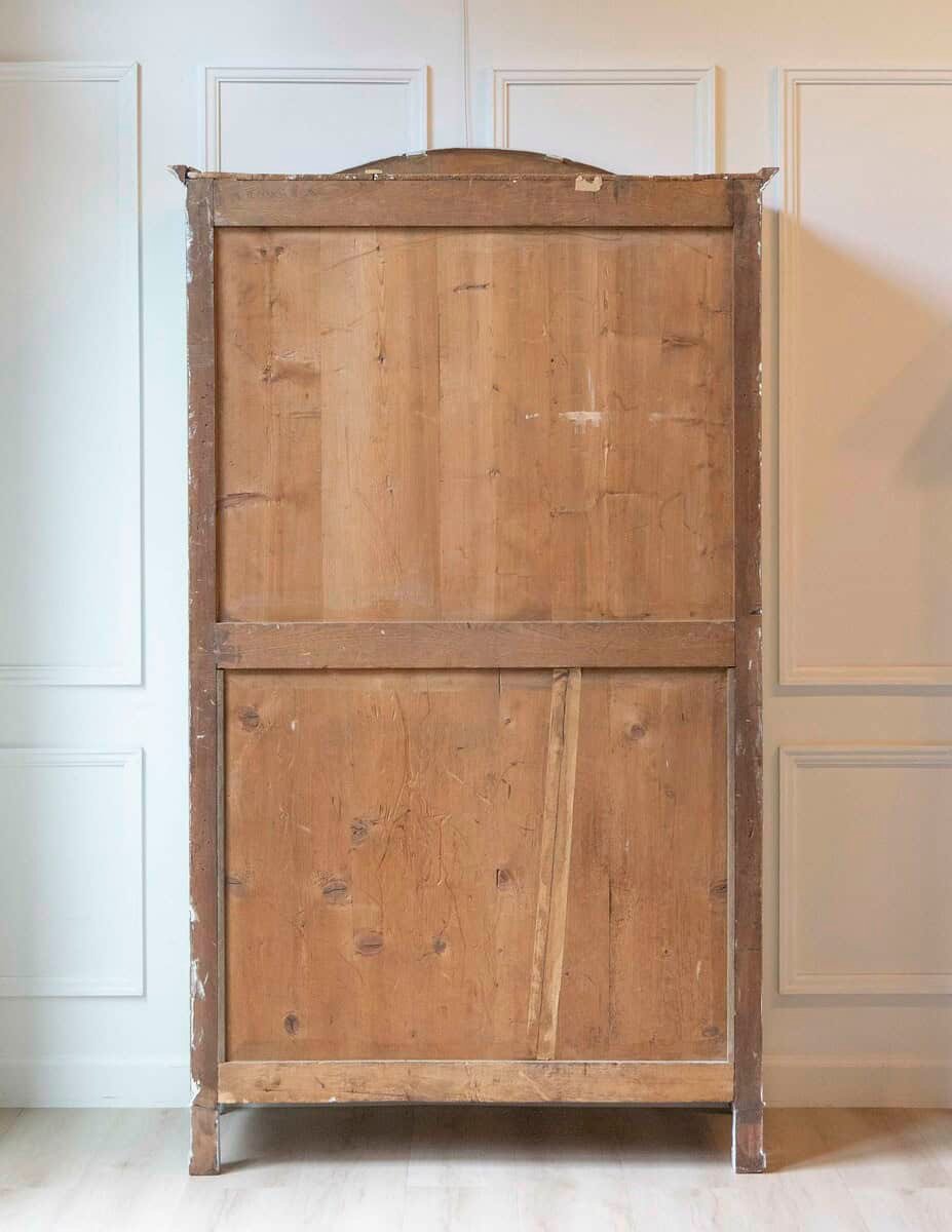 19th Century Italian Blue-Painted Cherrywood Wardrobe with Original Hardware - JAA