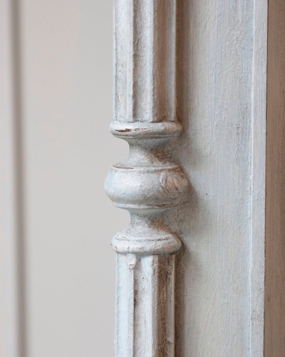19th Century Italian Blue-Painted Cherrywood Wardrobe with Original Hardware - JAA