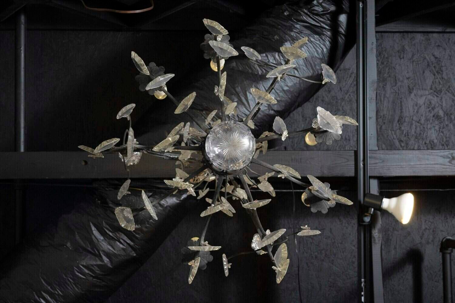 40% OFF. French 19th Century Crystal and Iron Six-Light Chandelier with Pendeloques - JAA