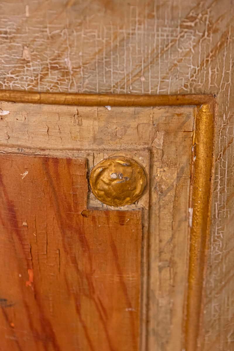 Italian Neoclassical Style 19th Century Marbleized Corner Cabinet with One Door - JAA