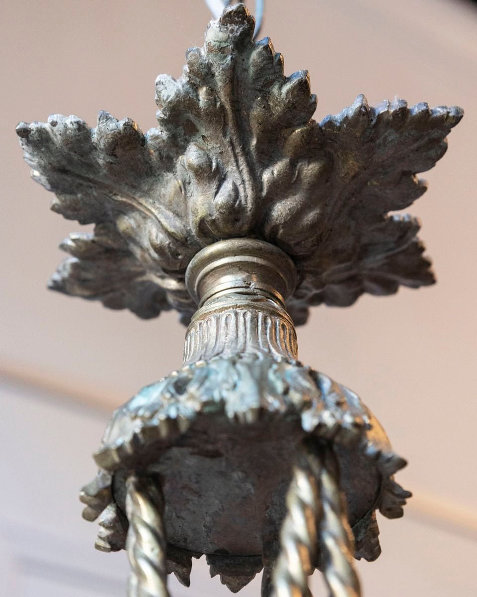 40% OFF at Checkout. French Louis XVI Style 19th Century Bronze Three-Light Chandelier with Torch - JAA