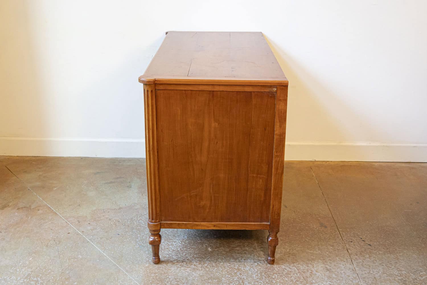 French 1790s Louis XVI Period Three-Drawer Cherry Commode with Brass Hardware - JAA