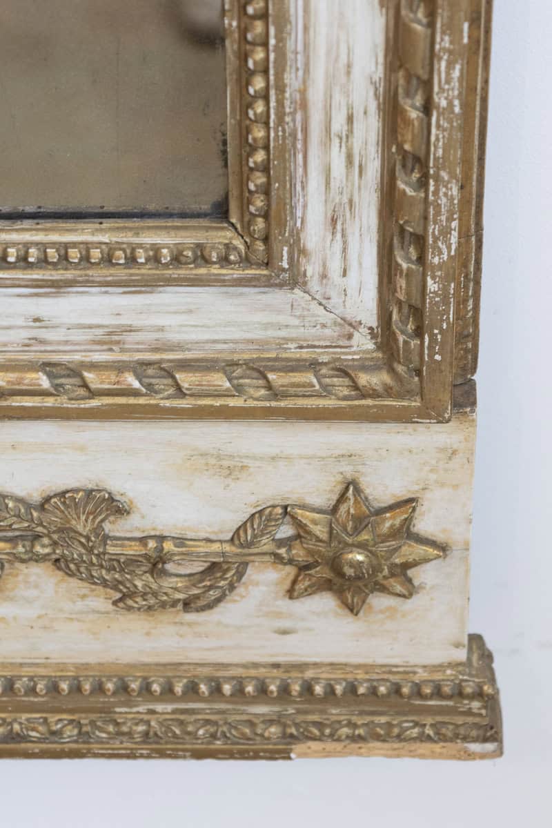 Late 18th Century Swedish Gustavian Period Trumeau Mirror with Swag and Roses - JAA