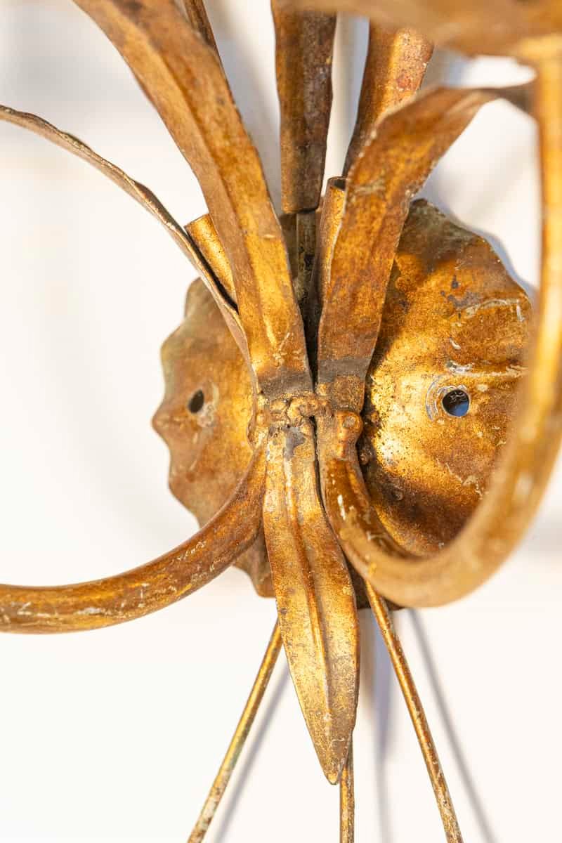 Pair of 20th Century French Gilt Metal Sconces - Inspired By Coco Chanel - JAA