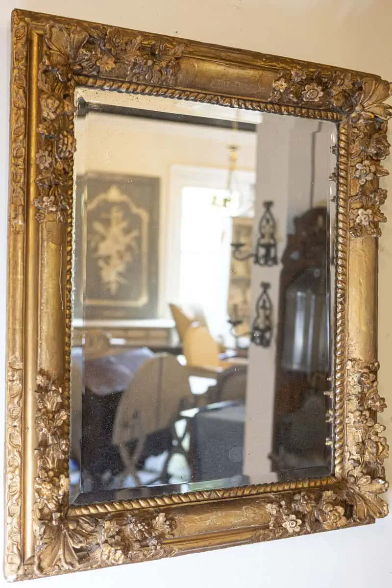 40% OFF at Checkout. French Late 18th Century Régence Style Carved Mirror with Floral Decor - JAA