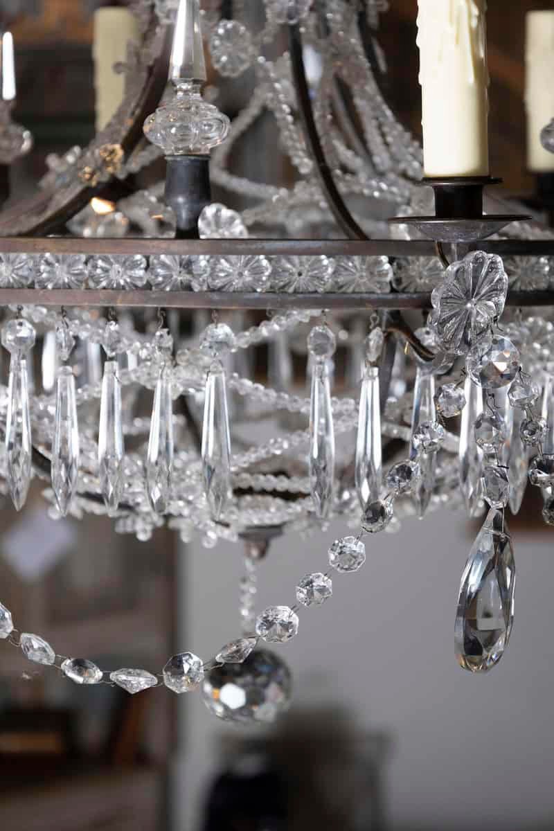 20th Century French Directoire Style Crystal Chandelier - JAA
