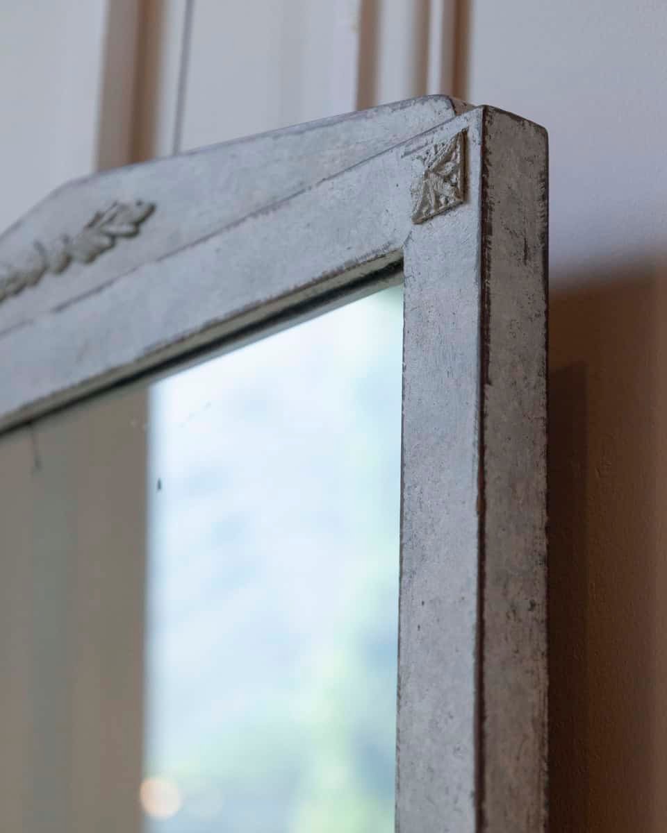 Swedish Gustavian Style Mirror in Light Sand Patina, circa 1920 - JAA