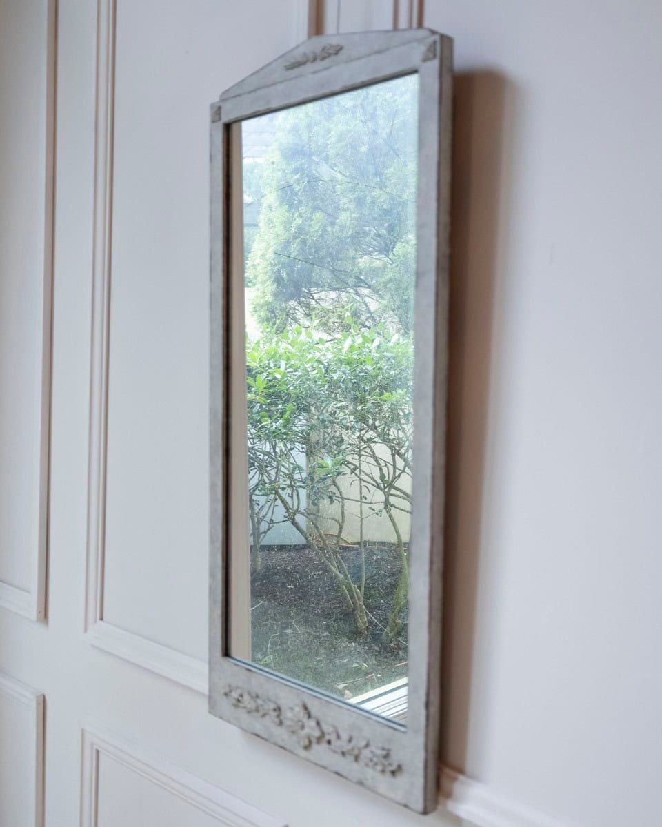 Swedish Gustavian Style Mirror in Light Sand Patina, circa 1920 - JAA