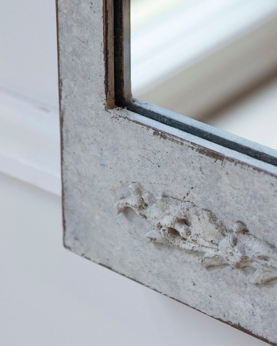 Swedish Gustavian Style Mirror in Light Sand Patina, circa 1920 - JAA