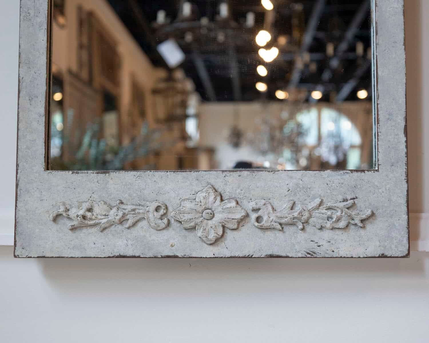 Swedish Gustavian Style Mirror in Light Sand Patina, circa 1920 - JAA