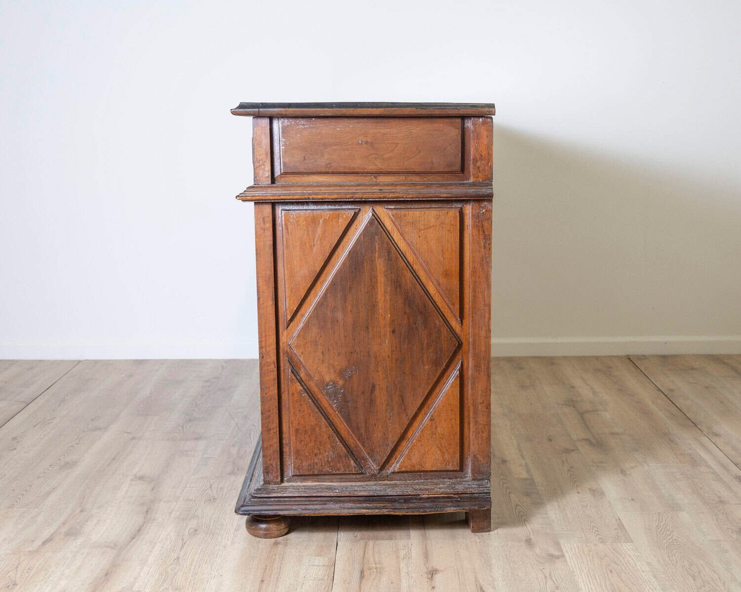 Louis XIV Walnut Sideboard with Geometric Panels, Lombardy-Piedmont, 17th Century - JAA