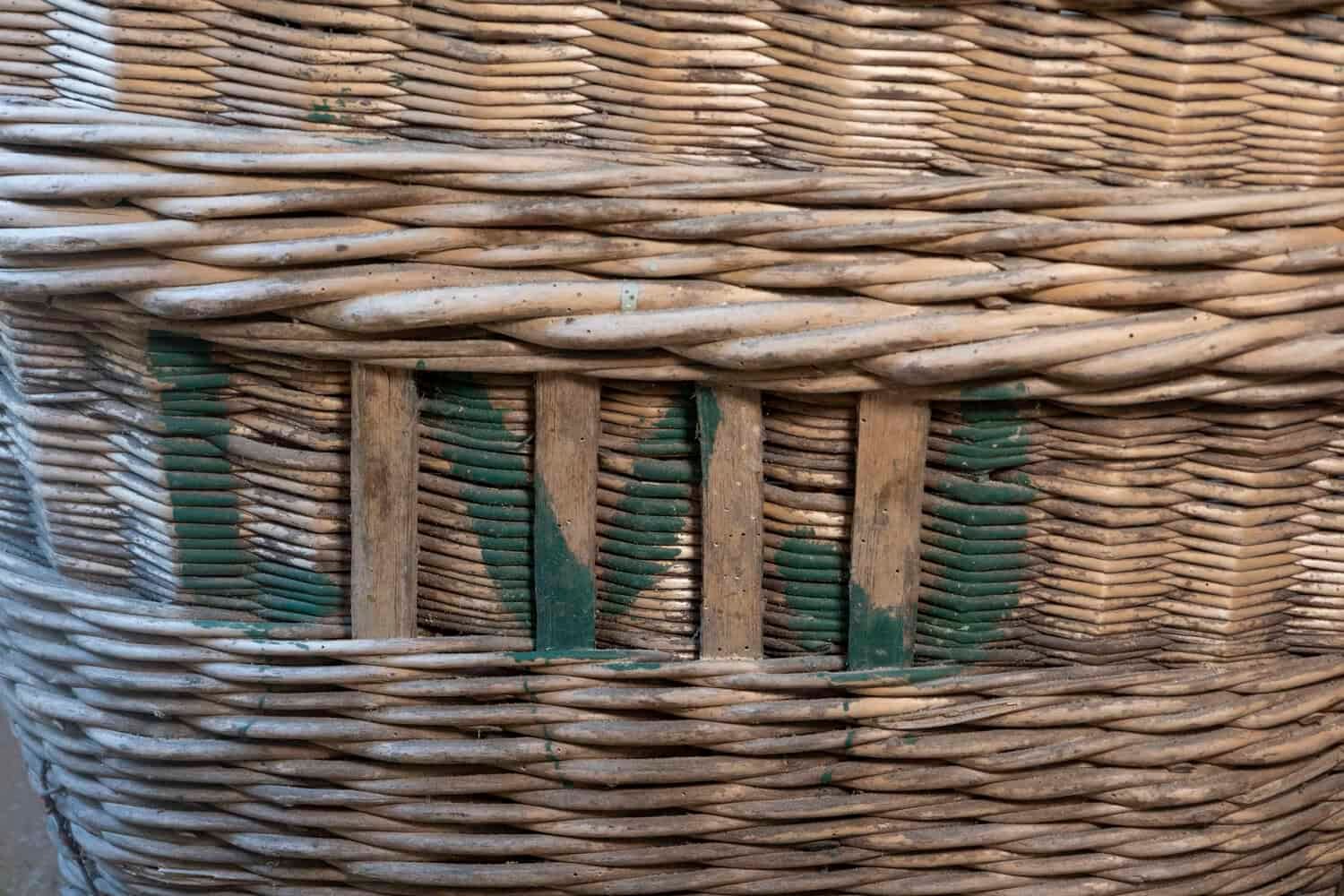 Early 20th Century French Wicker Grape Harvesting Basket - JAA