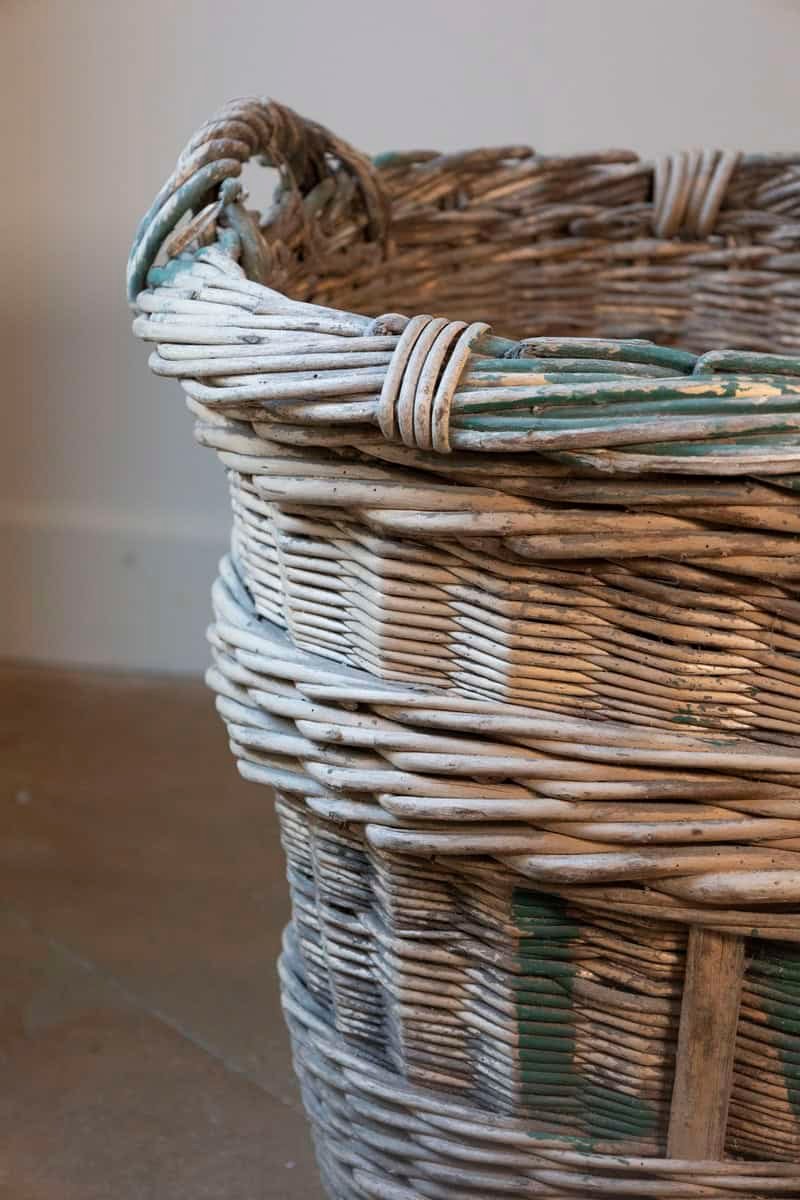 Early 20th Century French Wicker Grape Harvesting Basket - JAA