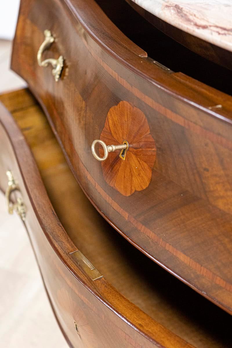 Pair of 20th Century Italian Marble top Commodes Circa 1900 - JAA