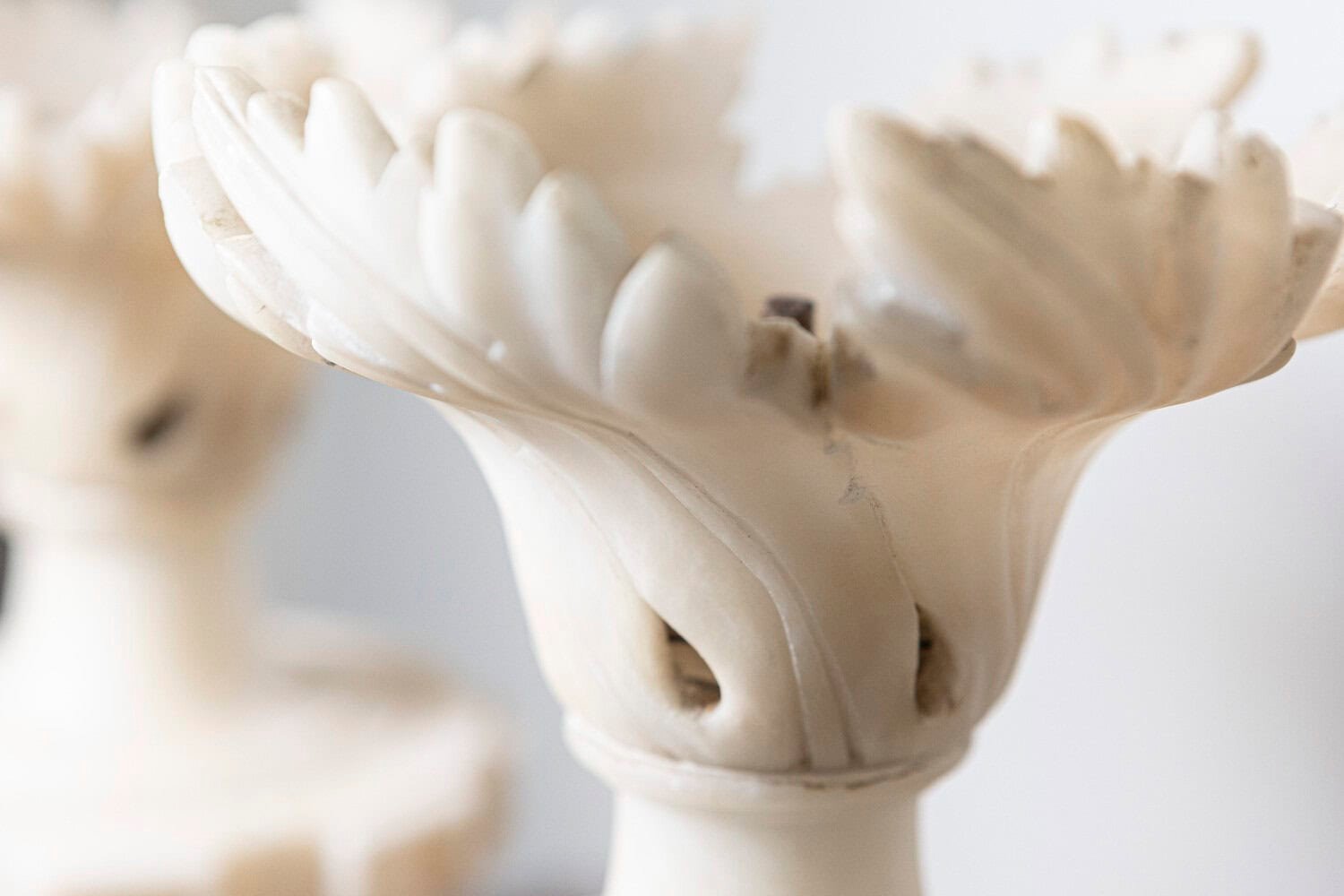 Pair of 20th Century French Alabaster Elements - JAA